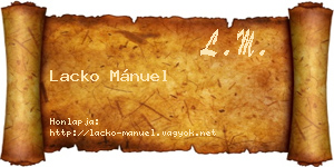 Lacko Mánuel névjegykártya